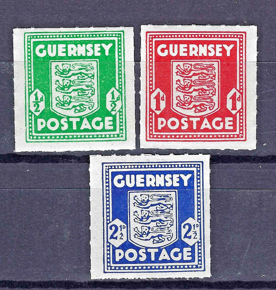 German Occupation 0f the Channel Island of Guernsey -1944 – Mi 1-3 MNH **
