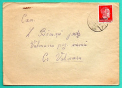 GERMANY OCCUPATION LATVIA 1943s. cover with 12 Pf stamp, USED VALMIERA 379