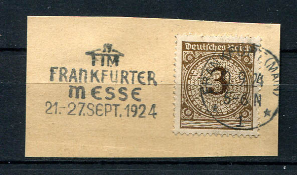 German Reich : Nice slogan cancel from 1924 – Frankfurt