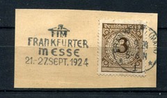 German Reich : Nice slogan cancel from 1924 – Frankfurt