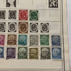 GERMANY FDR STAMP LOT ON THEODOR HEUSS HEADS, POSTHORNS AND MORE ON ALBUM PAGE
