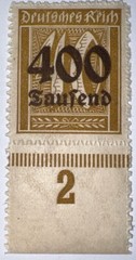 Travelstamps: 1923 Germany Deutsches Reich Stamps Mi: 300, 400 000 Mark, MOGNH