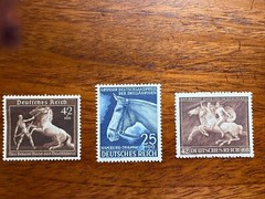 1939 & 1941 Germany (Deutsch Reich) Stamps, Set of 3 featuring Horses – MNH
