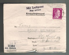 1944 Germany US Soldier POW Camp Letter Cover Stalag 8B to NYC Oskar Heumann Air