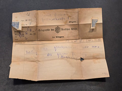 WW1 WWI Imperial German Telegraph Telegram Deutschen Reich Germany 1918