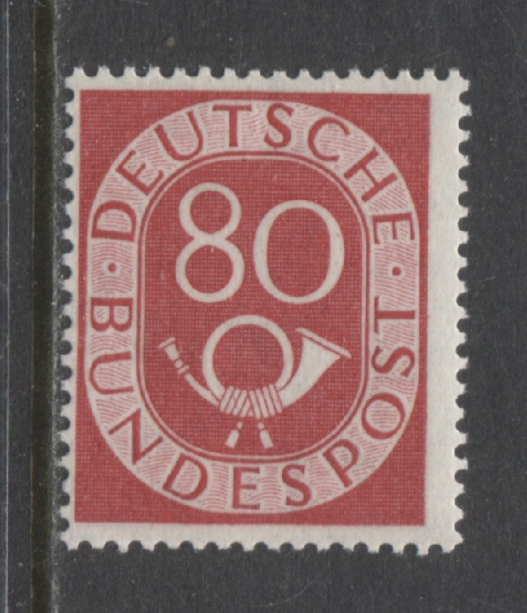 Germany 1951 80 Pf. Post Horn issue mint*, $ 210.00