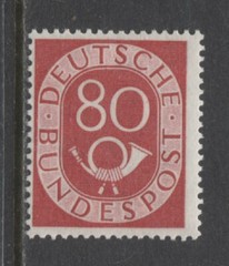 Germany 1951 80 Pf. Post Horn issue mint*, $ 210.00