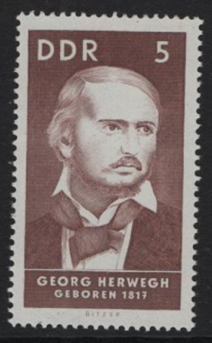 DDR #Mi1293 MNH 1967 Famous Personalities Georg Herwegh [936]