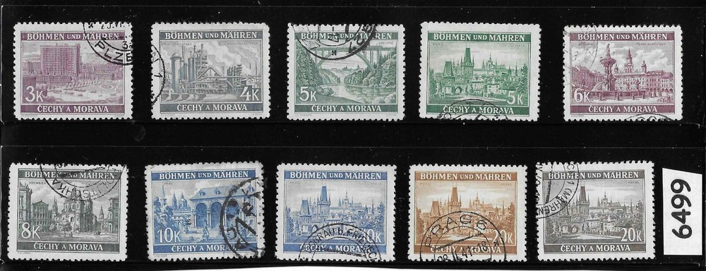 #6499 Complete Stamp set / Third Reich / Architecture / Germany Occupation