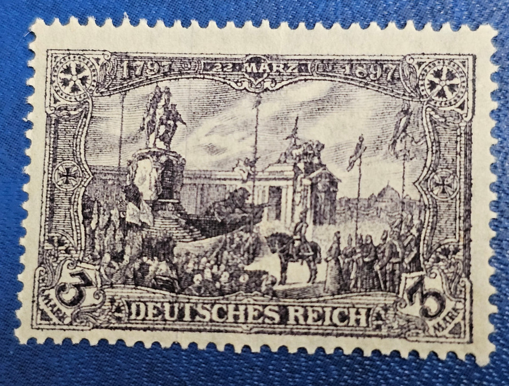 Stamp Germany Reich 3 Mark 1918 JÄSCHKE BPP Mi. Nr. 96 B II b [🇩🇪36319]