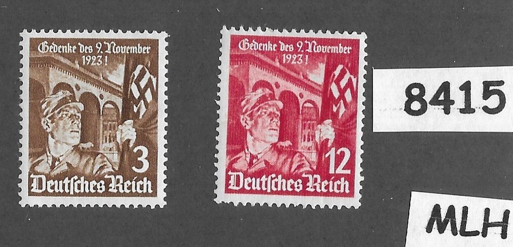 MLH stamp set 1935 Sc 467-468 Third Reich Beer Hall Putsch Munich Germany #8415