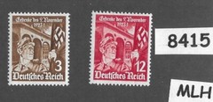 MLH stamp set 1935 Sc 467-468 Third Reich Beer Hall Putsch Munich Germany #8415