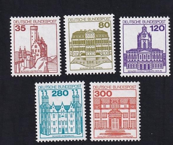 Germany 1979-1982 Towns, MNH part set of 5, sc#1308-1315
