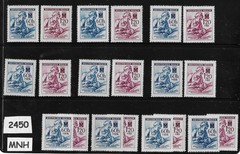 MNH Stamp sets X10 B11-B12 1942 Germany WWII Red Cross Nurse & soldier #2450