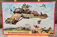 1936 Hindenburg 1st Flight Zeppelin postcard LZ 129 1. Fahrt Germany – N America