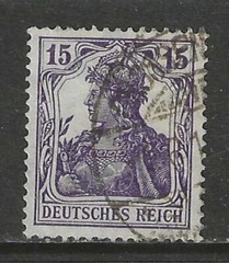 Germany 1918 15 Pfennig Germania issue used signed $ 235.00