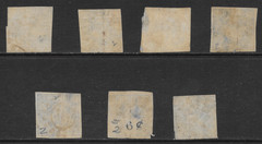 BAVARIA SCOTT 2 USED X 5 – 1849 3kr BLUE NUMERAL OF VALUE ISSUE