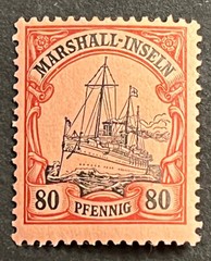 Travelstamps: GERMANY MARSHALL ISLANDS STAMPS Kaiser’s Yacht 80pf MOGH UNWMK