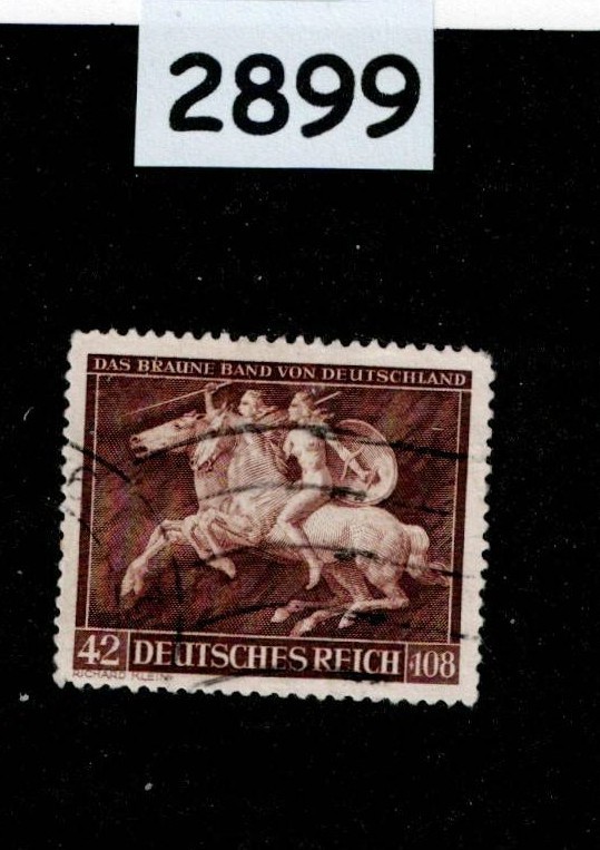 Used stamp Sc B192 / 1941 Third Reich Germany / Brown Ribbon horse race #2899