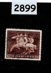 Used stamp Sc B192 / 1941 Third Reich Germany / Brown Ribbon horse race #2899