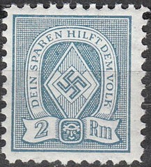 Stamp Germany Revenue WWII 3rd Recih Era Sport Folk HJ 2RM MNG