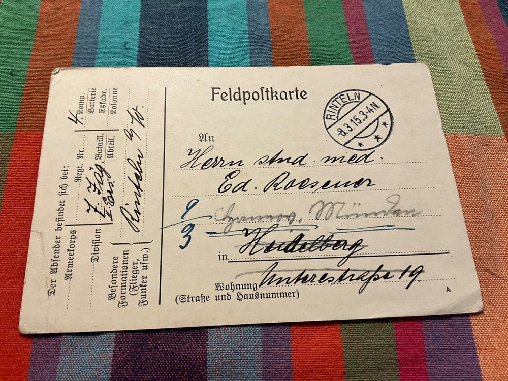 Germany WW1 PC from Soldier. No.11