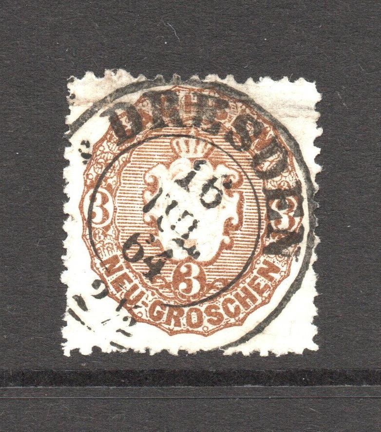 Saxony SC# 19 Used / Nice Dresden CDS 1864 – (2 1/2) – S60989