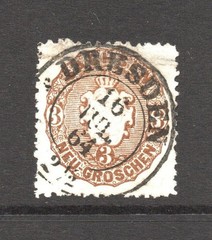 Saxony SC# 19 Used / Nice Dresden CDS 1864 – (2 1/2) – S60989