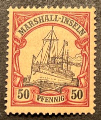 Travelstamps: GERMANY MARSHALL ISLANDS STAMPS Kaiser’s Yacht 50pf MOGLH UnWMK