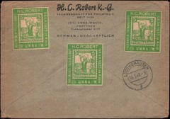 Germany Michel #933, 956 Unna, 1948, registered, labels