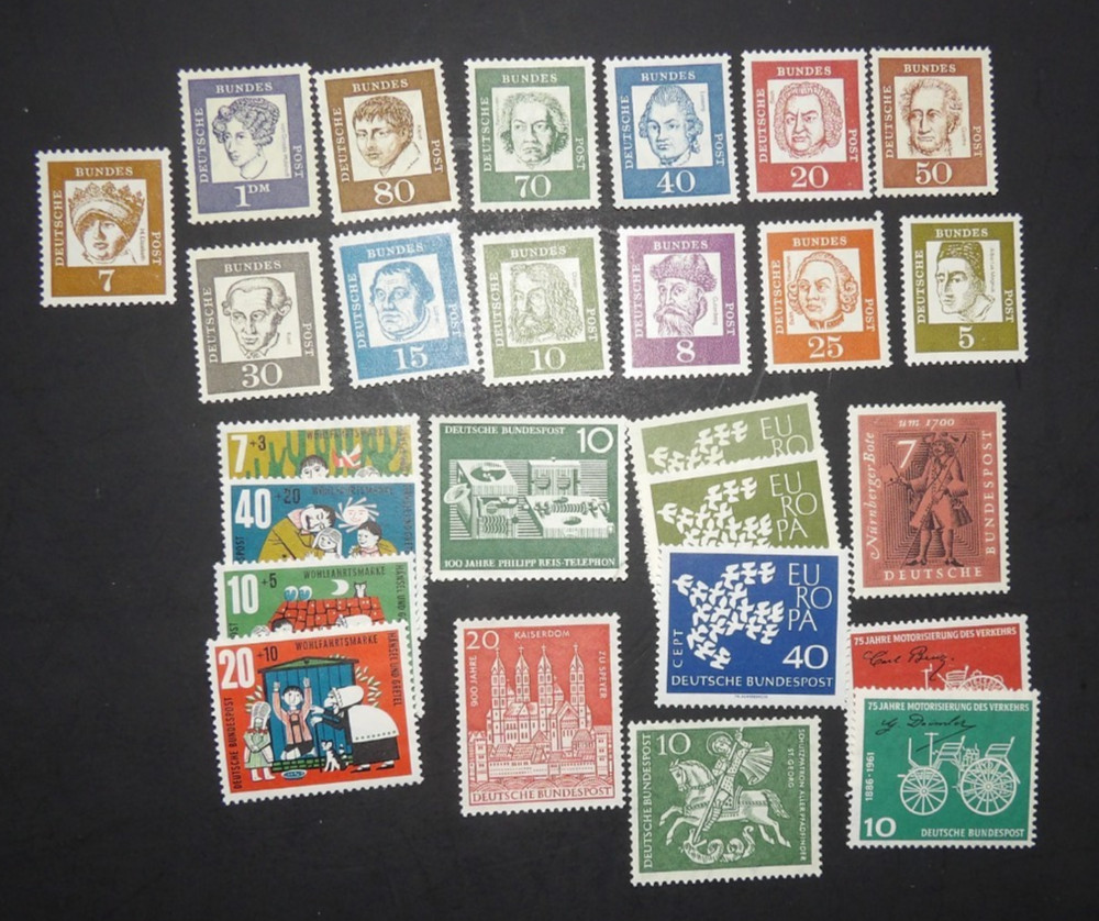 GERMANY 1961 COMMEMORATIVE SEMI-POSTAL STAMP YEAR SET/LOT OF 26 STAMPS MH