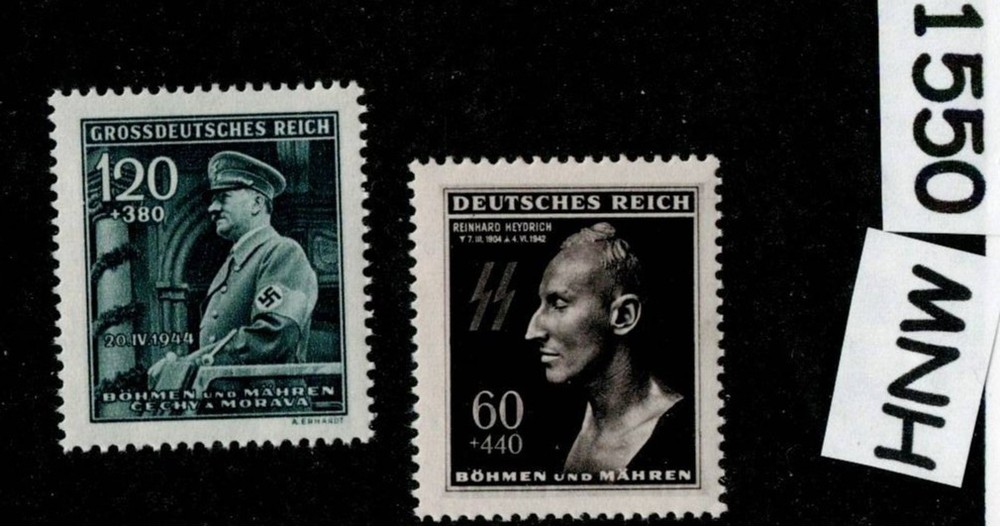 MNH Stamps Heydrich & Adolf Hitler B20 & B26 German Occupation WWII #1550