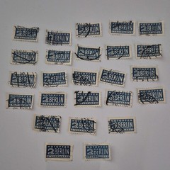 Berlin Revenue Tax Used Stamps Lot of 25 Notopfer Steuermark Type I, III, and IV