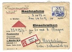 East Germany DDR 1951 Registered Cover, Nice Franking