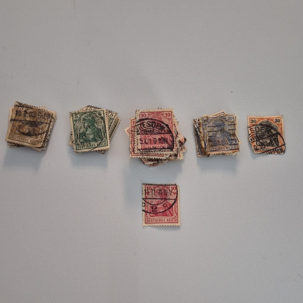 German Empire 1900s Used Postage Stamps Lot of 37 Vintage Rare #B4HB1.8