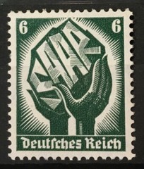 Stamp Germany 1934 Mi 544 WWII 3rd Reich War Saar Land Coal MNH