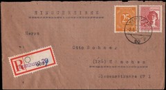 Germany Michel #927, 956 Hamburg, registered, 1947
