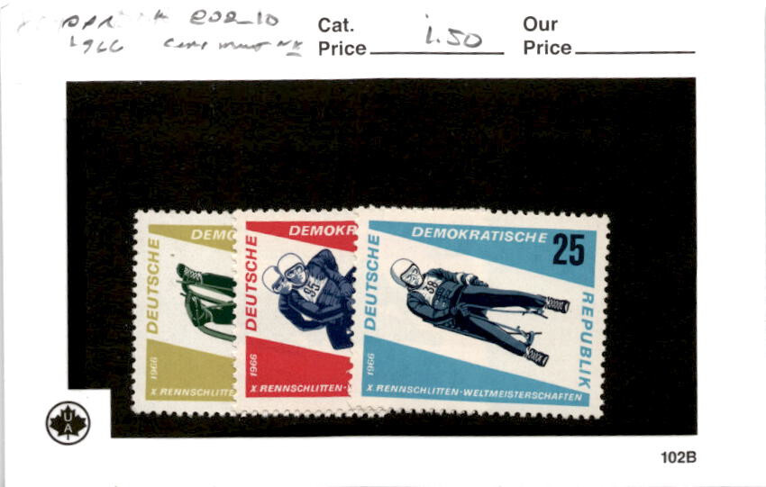 Germany – DDR, Postage Stamp, #808-810 Mint NH, 1966 Toboggan (AE)