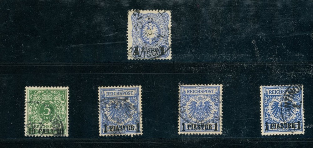German overseas post offices in Türkiye – Lot of stamped items Nos. 3-8