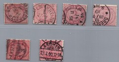 German Reich Michel No. 37 colors, stamped 6 times