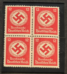 Third Reich WWII Nazi German NSDAP Swastika Stamp Block NSDAP x 4 MNH