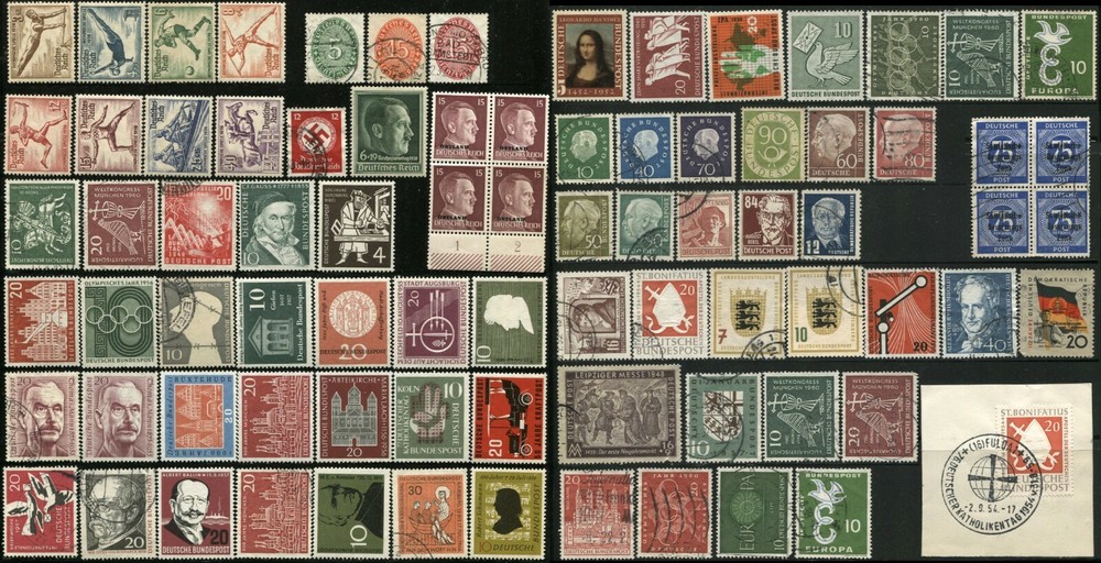 Germany Postage Deutsche BundesPost Reich Stamp Collection Used Mint LH