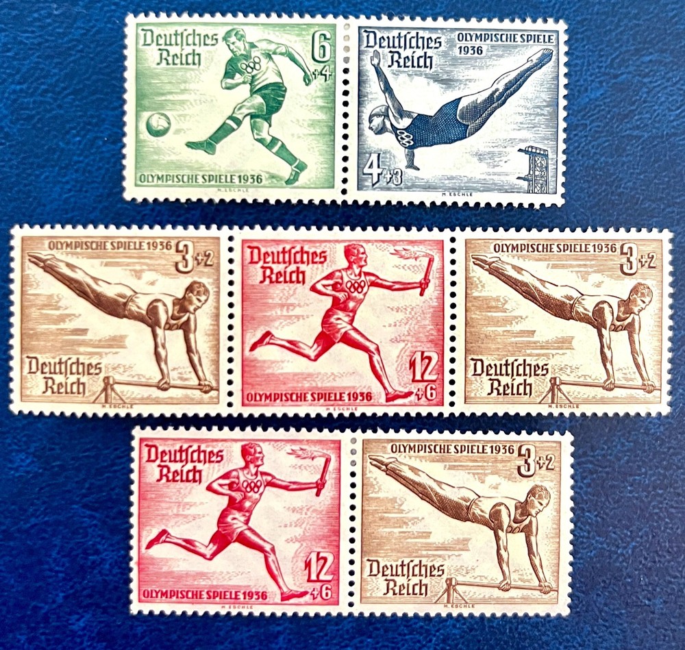 Germany W105, W108-109 / Zusammendrucke Olympic Sport Stamps / MH