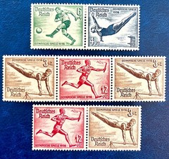 Germany W105, W108-109 / Zusammendrucke Olympic Sport Stamps / MH