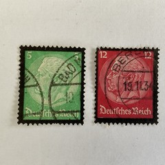 14 Germany stamps~1928-1934~President Paul von Hindenburg~85th birthday+memorial
