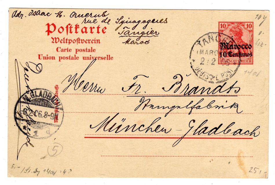 Morocco GA P10Y as Tangier Requirements Sheet for Monaco 45EUR (GA4508