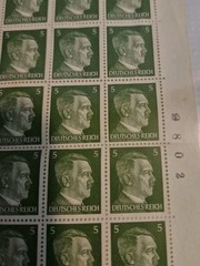 Deutsches Reich 5 Pfennig Vintage WW2 Green Adolf Hitler Stamps NMNH