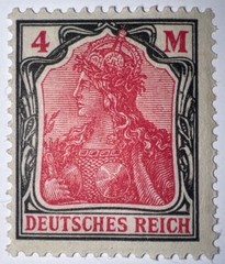 Travelstamps: Germany Stamps Scott # 132 – 4 Mark Mint MOGH