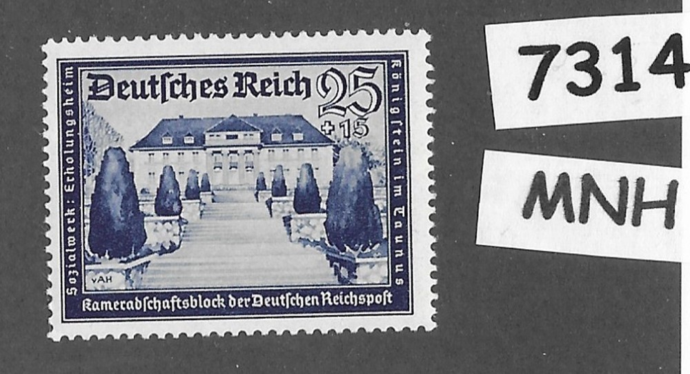 #7314 MNH stamp B159 / 1939 / Germany Postal employees Hitlers‘ Culture fund
