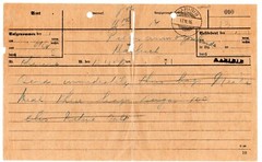 German SW Africa, 1916 KARIBIB, complete telegram, see description